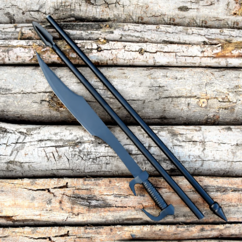 Set of Spartan King Leonidas Sword and Spear