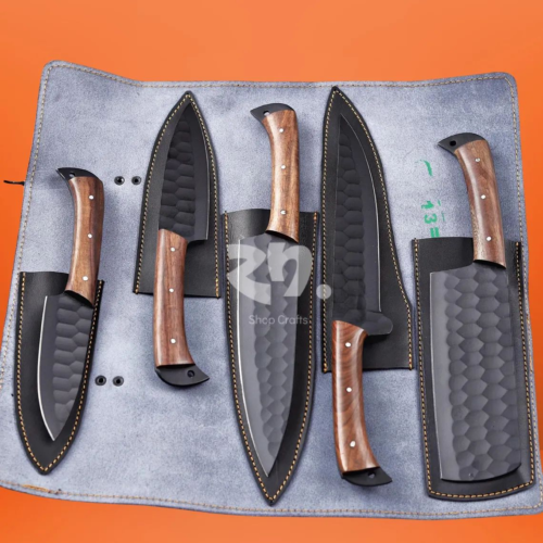 Hand Forged Black Powder Coated Chef Set