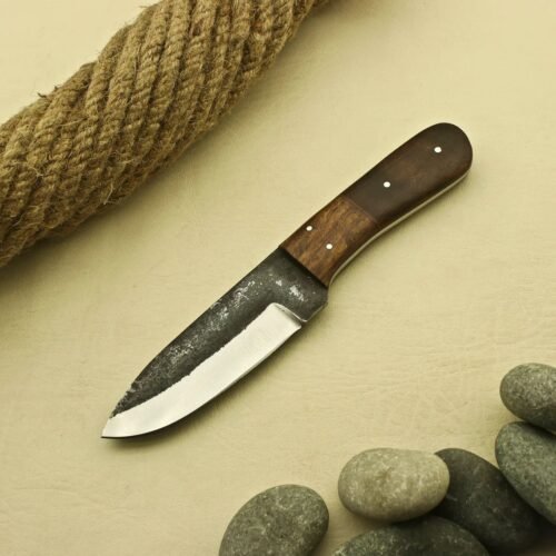Handmade High Carbon Steel Knife, Hunting Knife, Camping Knife, Bushcraft Knife, Survival Knife, Rosewood Handle Knife, Leather Sheath Knife, Outdoor Knife, Fixed Blade Knife, Hand Forged Knife, Tactical Hunting Knife, Custom Handmade Knife, High Carbon Steel Blade, EDC Outdoor Knife, Gift for Hunters